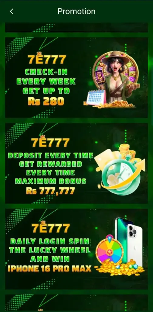 7e777 Promotions & Rewards